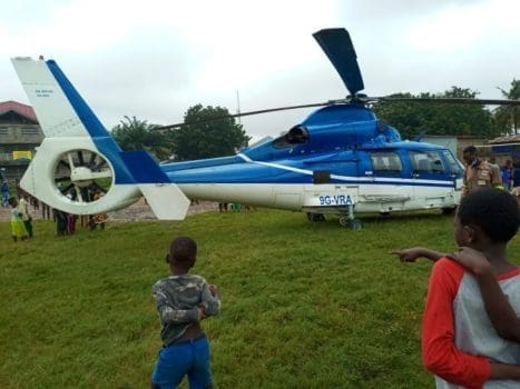 VRA helicopter Nkawkaw
