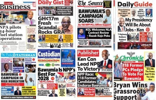 Newspapers, Ghana news, Headlines, Monday January 12, 2026