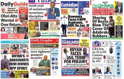 Newspapers, Ghana news, Headlines, Monday January 19, 2026