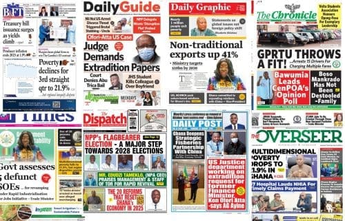 Newspapers, Ghana news, Headlines, Thursday January 22, 2026