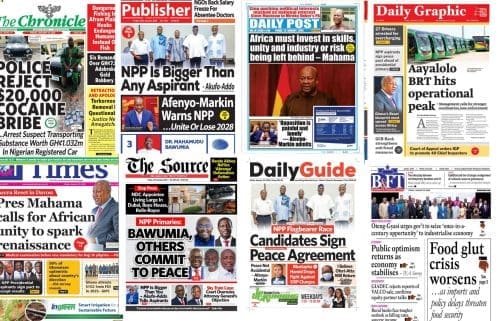 Newspapers, Ghana news, Headlines, Friday January 23, 2026