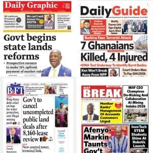 Newspapers, Ghana news, Headlines, Wednesday February 17, 2026