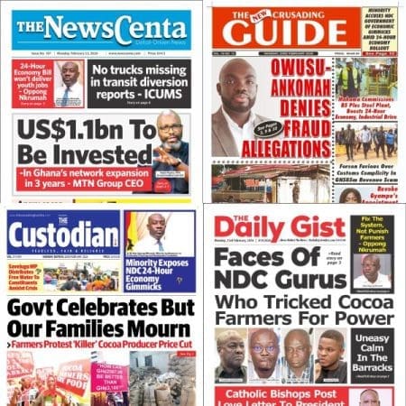 Newspapers, Ghana news, Headlines, Monday, February 23, 2026