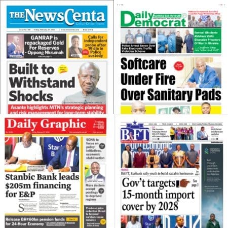 Newspapers, Ghana news, Headlines, Thursday, February 27, 2026