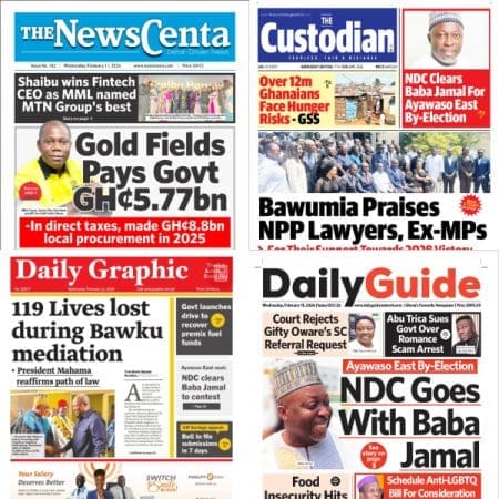 Front pages of newspapers