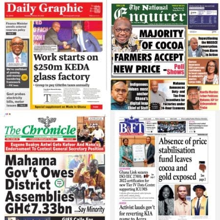 Newspapers, Ghana news, Headlines, Thursday, February 26, 2026