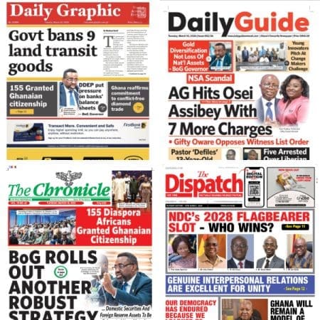 Newspapers, Ghana news, Headlines, Thursday, March 10, 2026