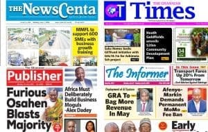 Newspapers, Ghana news, Headlines, Friday, June 1, 2026