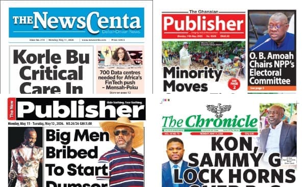 Newspapers, Ghana news, Headlines, Monday, May 11, 2026
