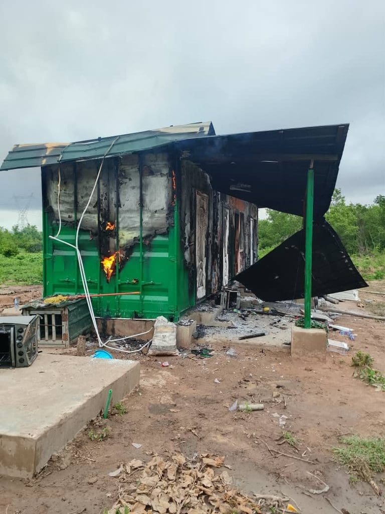 Forestry checkpoint burnt