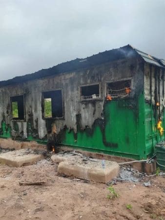 Forestry checkpoint burnt