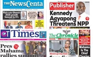 Newspapers, Ghana news, Headlines, Friday, June 19, 2026