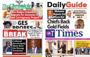 Newspapers, Ghana news, Headlines, Thursday, June 4, 2026