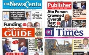 Newspapers, Ghana news, Headlines, Monday, June 8, 2026