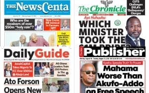 Newspapers, Ghana news, Headlines, Monday, August 10, 2026