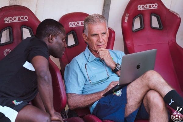 Godwin Attram with Carlos Queiroz