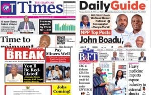 Newspapers, Ghana news, Headlines, Thursday, September 10 20, 2026