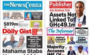Newspapers, Ghana news, Headlines, Monday, September 14, 2026